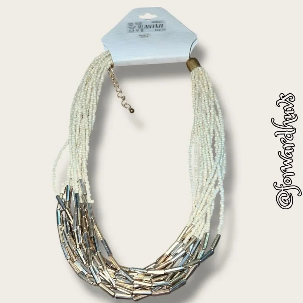 Bundle Sale 3 for $15 | Christopher and Banks Cream Seed Bead Necklace